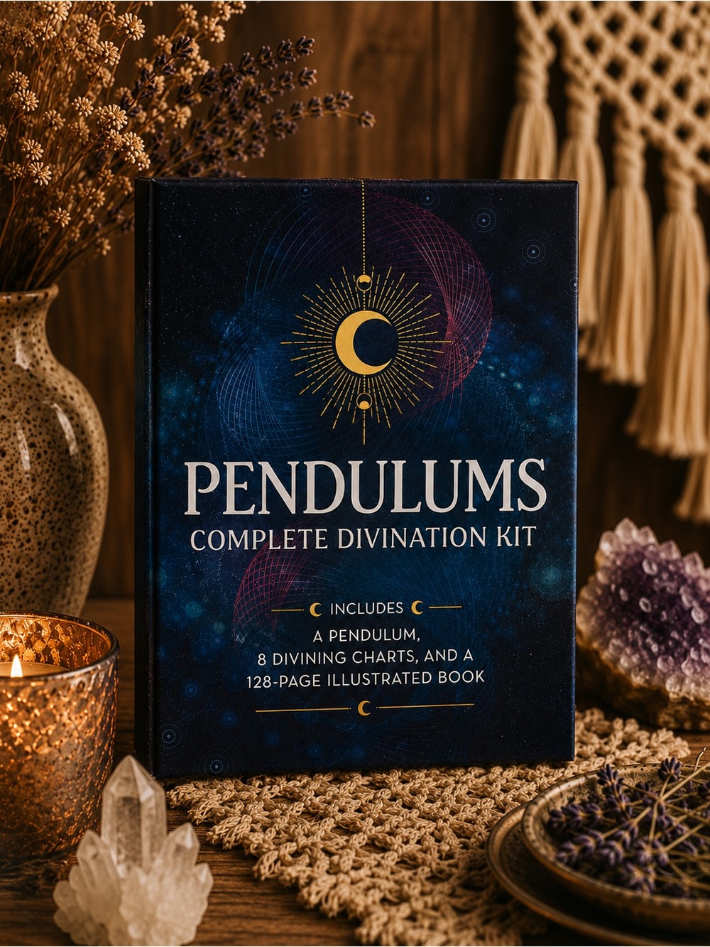 Pendulums Divination Book Card Pendulum Set Kit by Emily Anderson